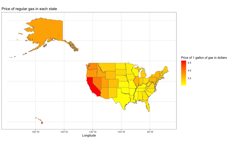 Gas prices in the US by state