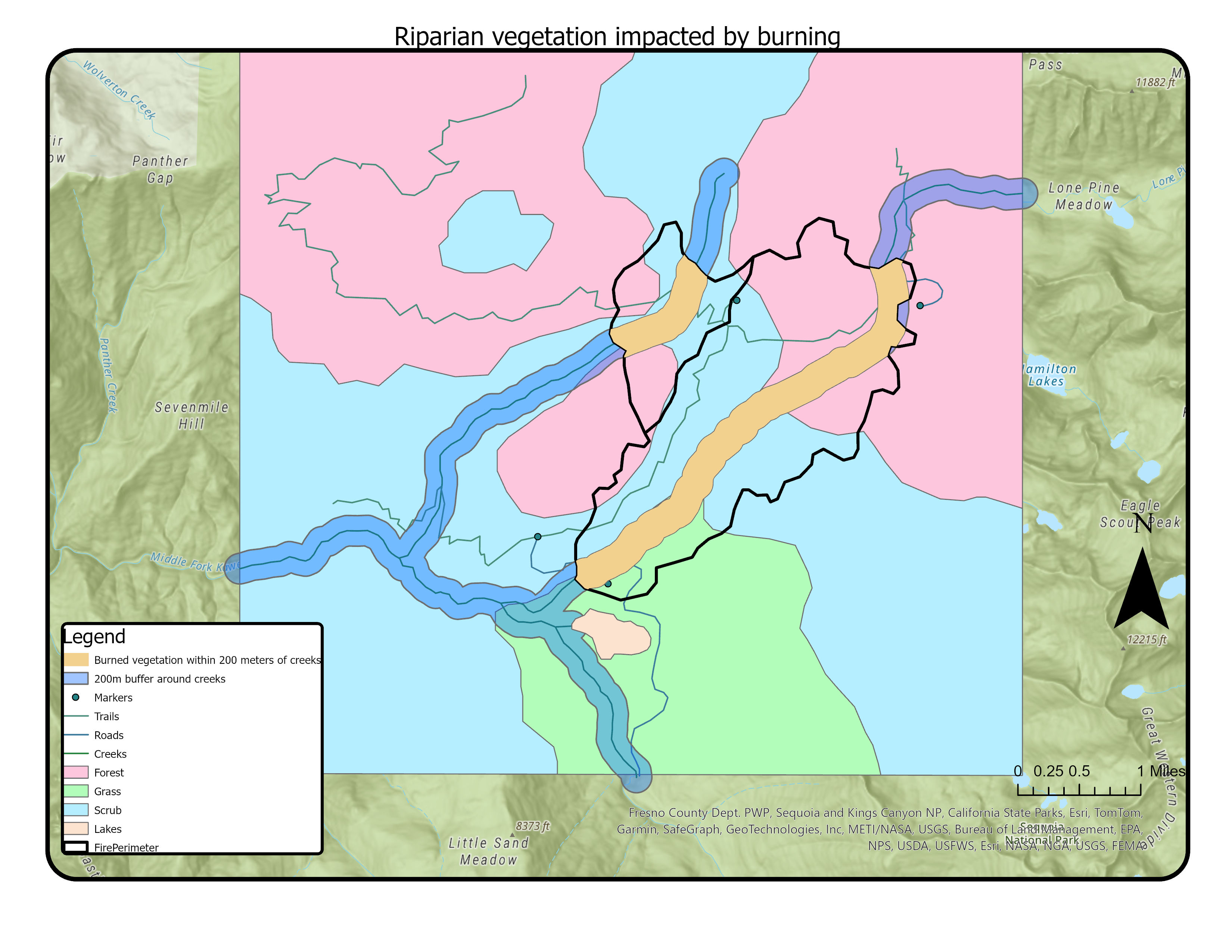 Riparian Vegetation Burn Area